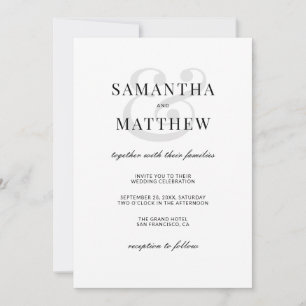 Invitation Mariage minimaliste formel classique