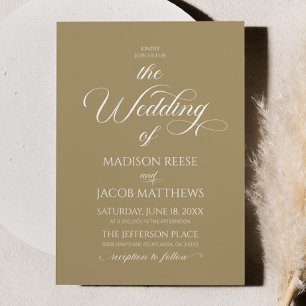 Invitation Mariage minimaliste Gold Classic