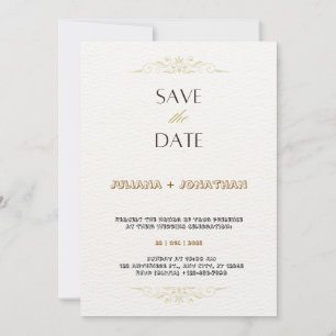 Invitation Mariage minimaliste Gold et White