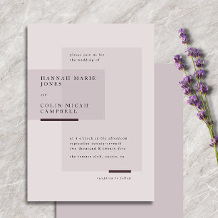 Invitation Mariage minimaliste Lavender Grey Neutre