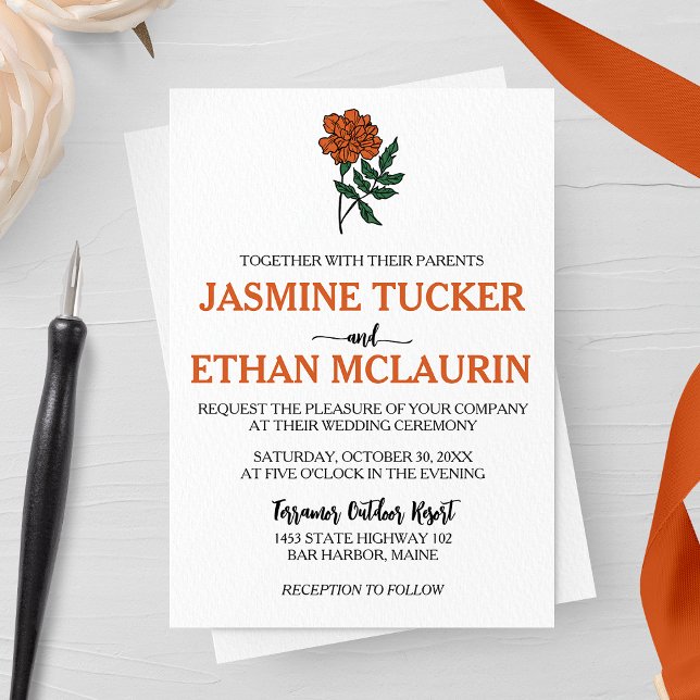 Invitation Mariage minimaliste Marigold (Créateur téléchargé)