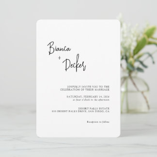 Invitation Mariage Minimaliste Moderne