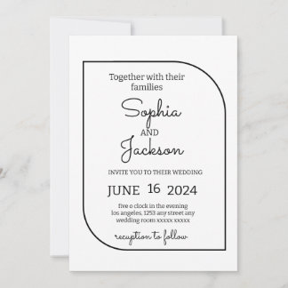 Invitation Mariage Minimaliste Moderne