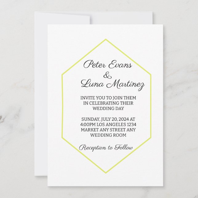Invitation Mariage Minimaliste Moderne (Devant)