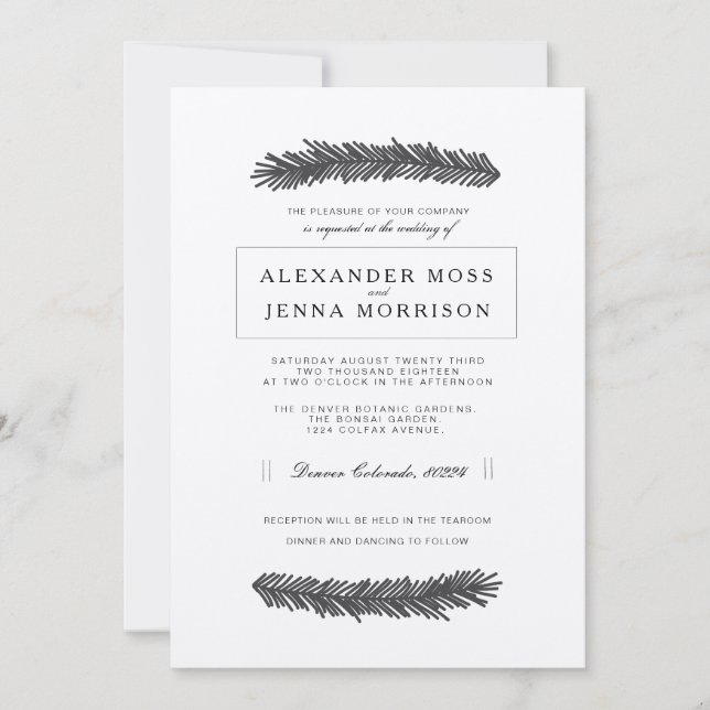 Invitation Mariage minimaliste moderne (Devant)