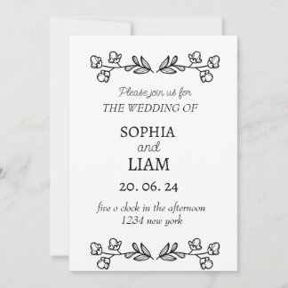 Invitation Mariage Minimaliste Moderne
