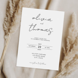 Invitation Mariage minimaliste moderne