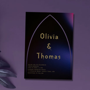 Invitation Mariage minimaliste moderne à l'arc gothique et à 