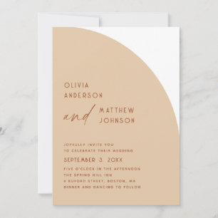 Invitation Mariage Minimaliste Moderne Arche de Sable Pêche