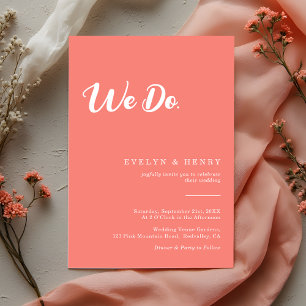 Invitation Mariage minimaliste moderne corail rose 'Nous nous
