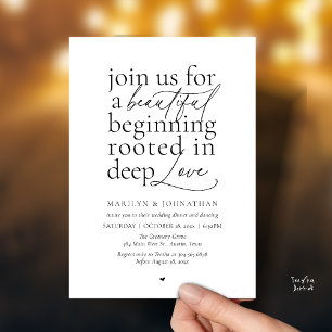 Invitation Mariage minimaliste moderne, dîner d'amour magnifi