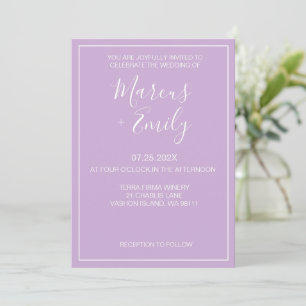 Invitation Mariage minimaliste moderne doux et blanc
