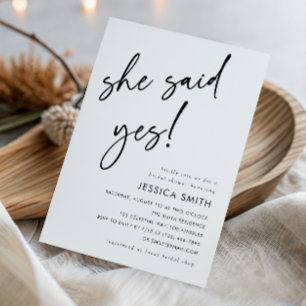 Invitation Mariage Minimaliste Moderne Elle a Dit Oui Enterre