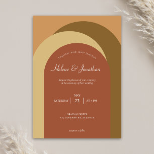 Invitation Mariage minimaliste moderne en terre cuite