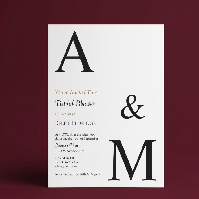 Invitation Mariage Minimaliste Moderne Monogramme (Créateur téléchargé)