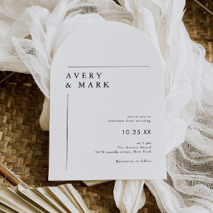 Invitation Mariage Minimaliste Moderne Noir Et Blanc Arch