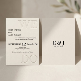 Invitation Mariage minimaliste moderne "NOUS FAISONS" en reli