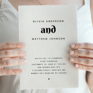 Invitation Mariage minimaliste moderne   Photo simple et élég