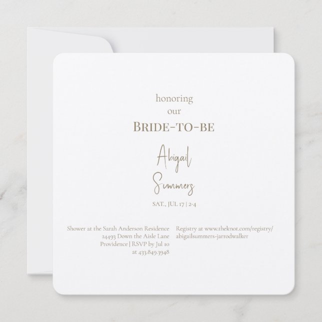 Invitation Mariage Minimaliste Moderne Simple Arrondi (Devant)