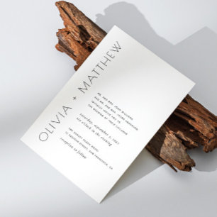 Invitation Mariage minimaliste moderne simple noir et blanc