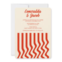 Mariage minimaliste moderne terracotta à rayures o
