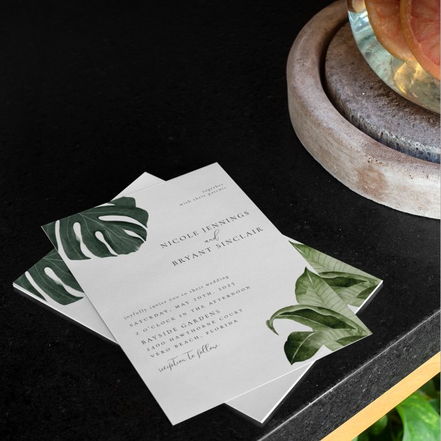 Invitation Mariage minimaliste moderne tropicale (Créateur téléchargé)