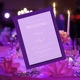 Invitation Mariage minimaliste moderne violet Lilac