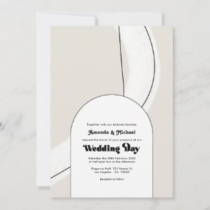 Invitation Mariage minimaliste Neutre Géométrique Moderne Boh