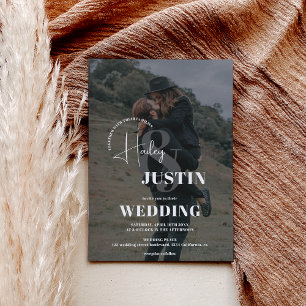 Invitation Mariage minimaliste noir blanc