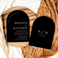 Mariage minimaliste noir & blanc moderne Arch