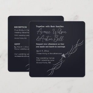 Invitation Mariage minimaliste noir et blanc 