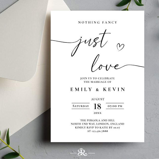 Invitation Mariage Minimaliste Noir Et Blanc  (Créateur téléchargé)