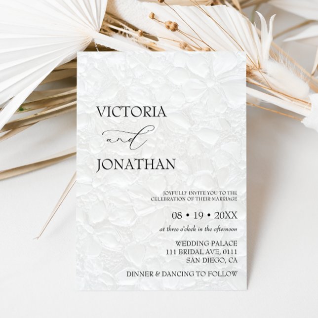 Invitation Mariage minimaliste noir et blanc  (Créateur téléchargé)
