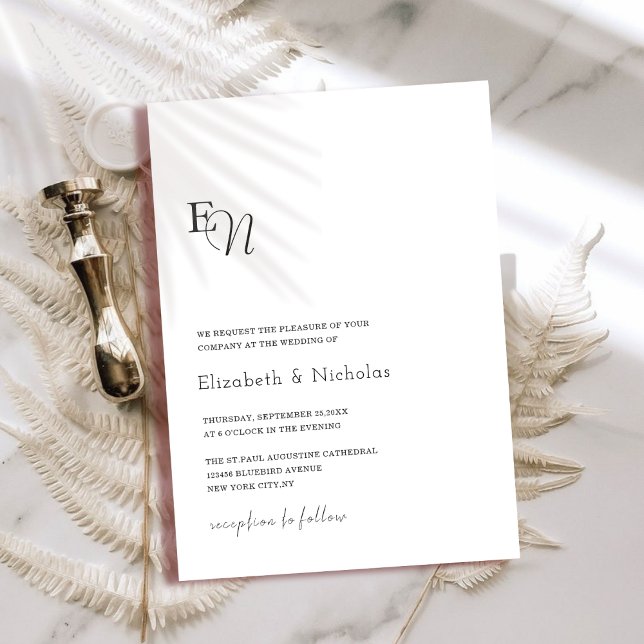 Invitation mariage minimaliste noir et blanc (Créateur téléchargé)