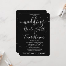 Mariage Minimaliste Noir Petites Étoiles Personnal