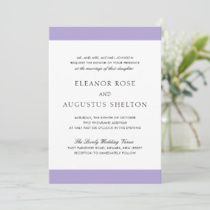 Invitation Mariage Minimaliste Numérique Lavande Moderne Tout