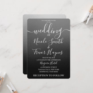 Invitation Mariage Minimaliste Ombré Fondu Personnalisé