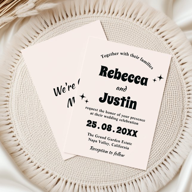 Invitation Mariage Minimaliste Rétro Moderne (Créateur téléchargé)