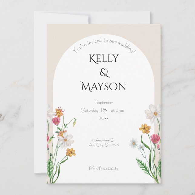 Invitation Mariage minimaliste romantique Breeze (Devant)