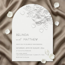 Mariage Minimaliste Roses Florales en Relief Faux