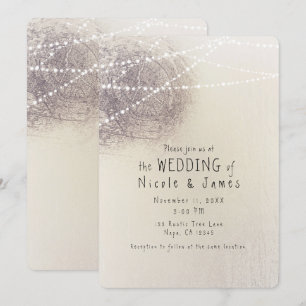 Invitation Mariage Minimaliste Rustique Écorce d'Arbre de Fer