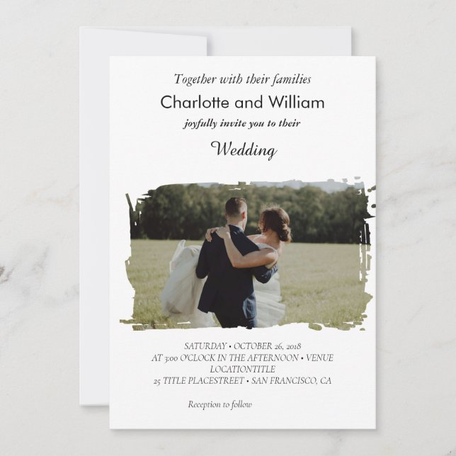 Invitation Mariage minimaliste simple (Devant)