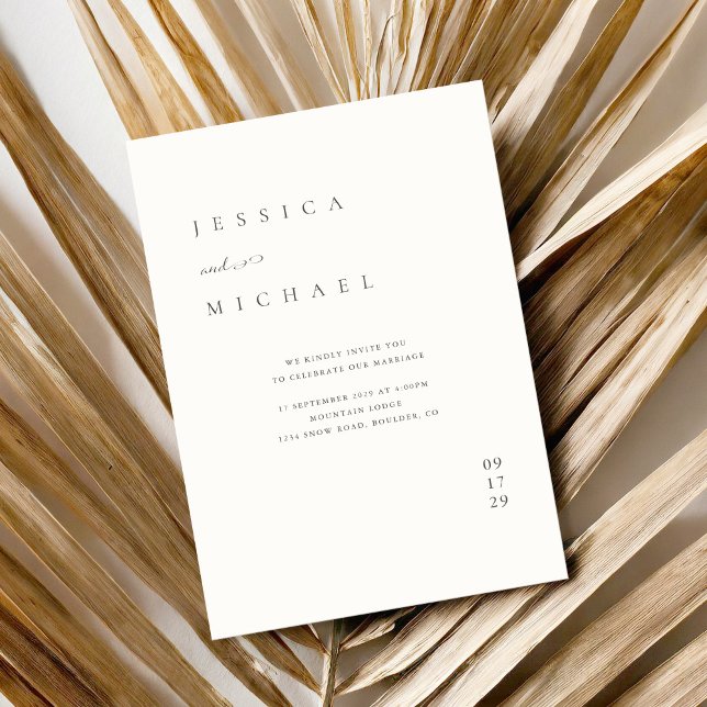 Invitation Mariage minimaliste simple et élégant (Créateur téléchargé)