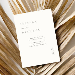 Invitation Mariage minimaliste simple et élégant