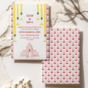 Invitation Mariage minimaliste sud-indien