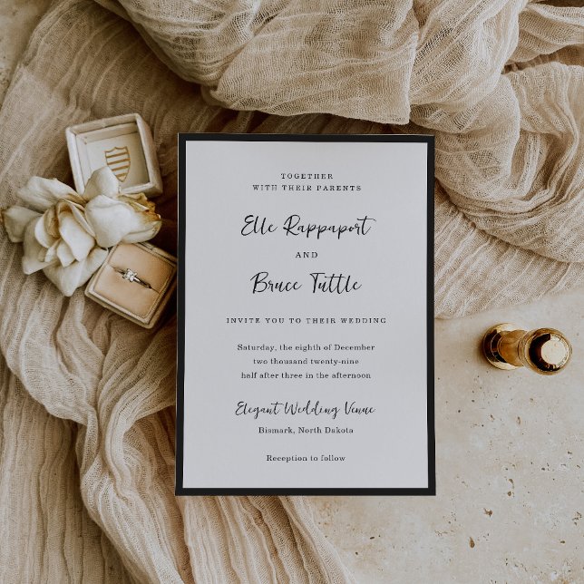 Invitation Mariage Minimaliste Typographie Moderne (Créateur téléchargé)