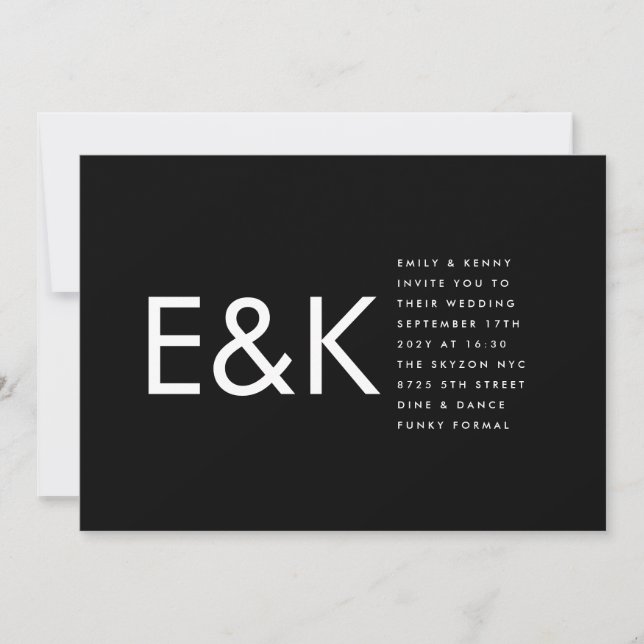 Invitation Mariage minimaliste Ultra Bold Premium (Devant)