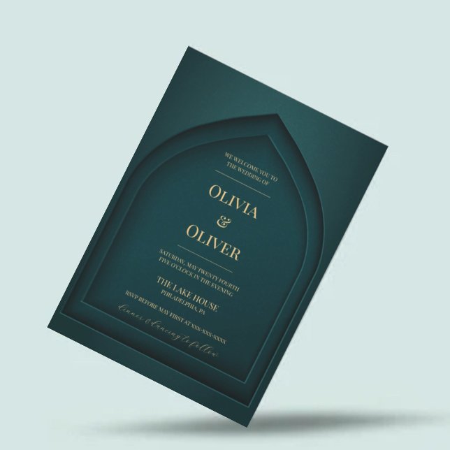 Invitation Mariage minimaliste vert chic (Créateur téléchargé)