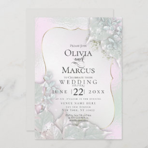 Invitation MARIAGE Misty Pink Pearl Shimmer