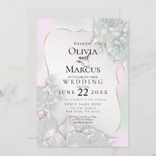 Invitation MARIAGE Misty Pink Pearl Shimmer